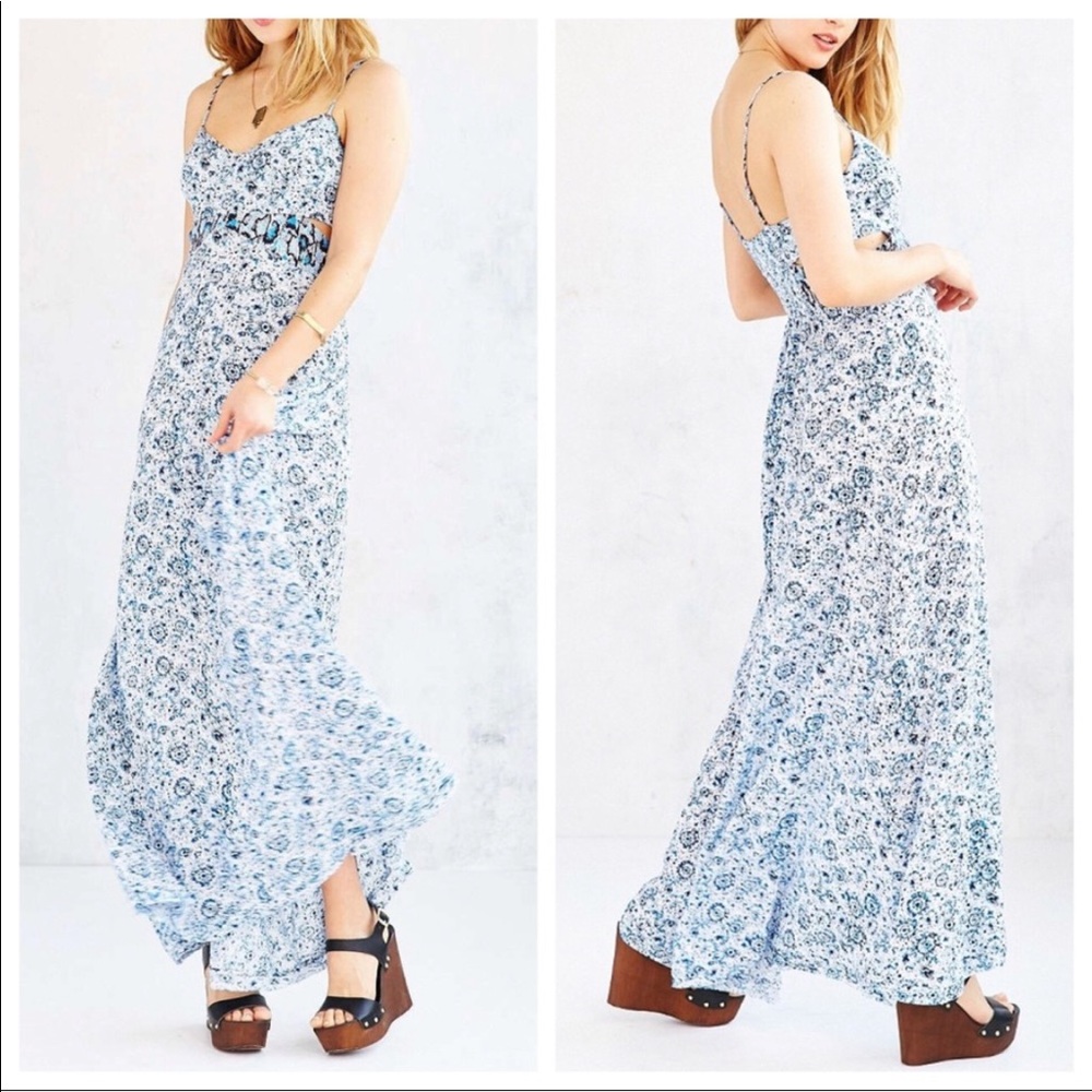 Ecote blue shipwreck maxi dress with cutouts